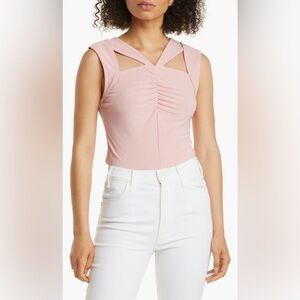 Halogene Cutout Elegant Pink Sleeveless Top
Size X-Large